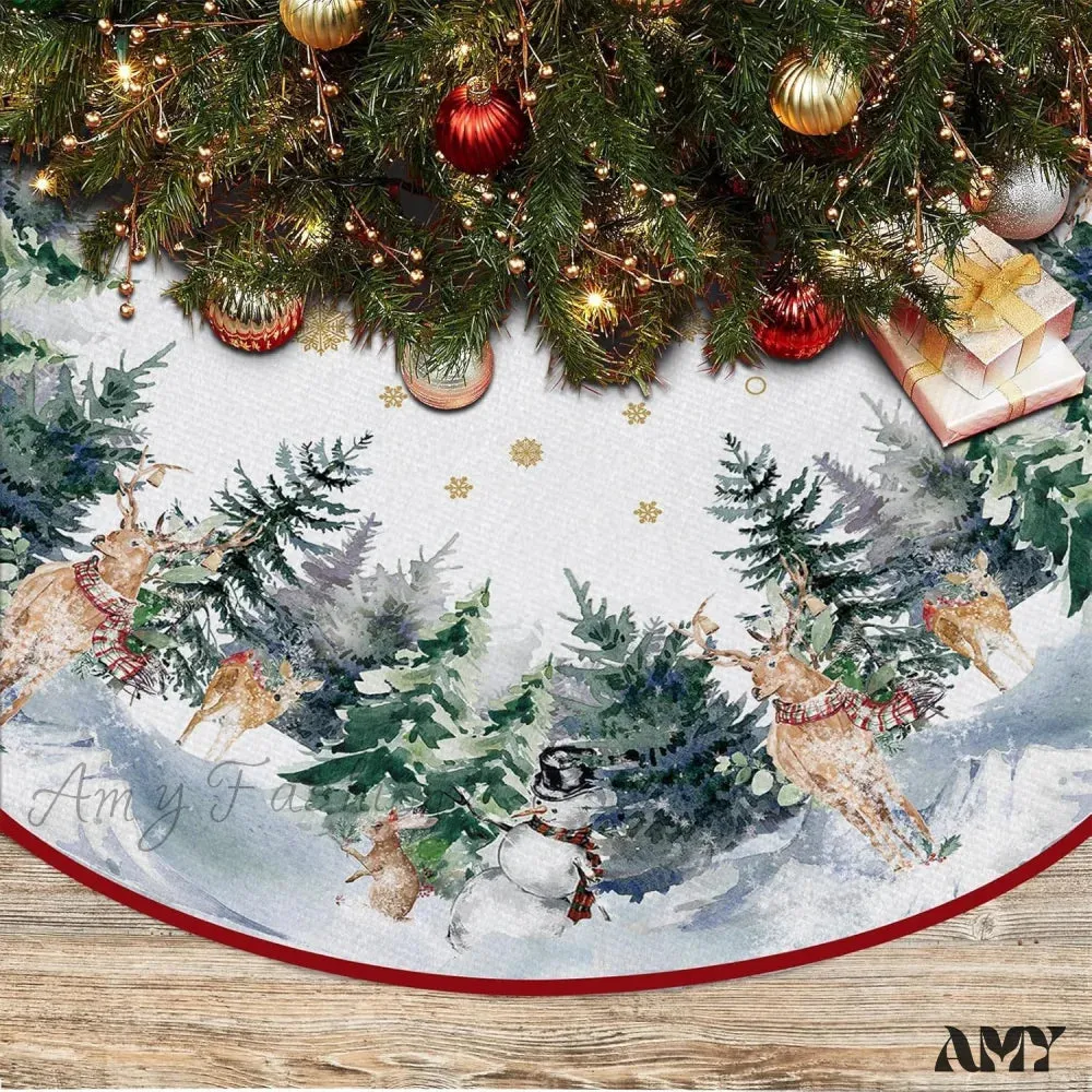 Winter Reindeer Pencil Tree Skirt - 48"