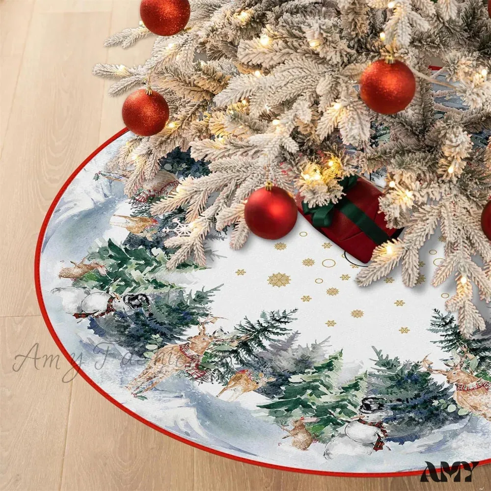 Winter Reindeer Pencil Tree Skirt - 48"