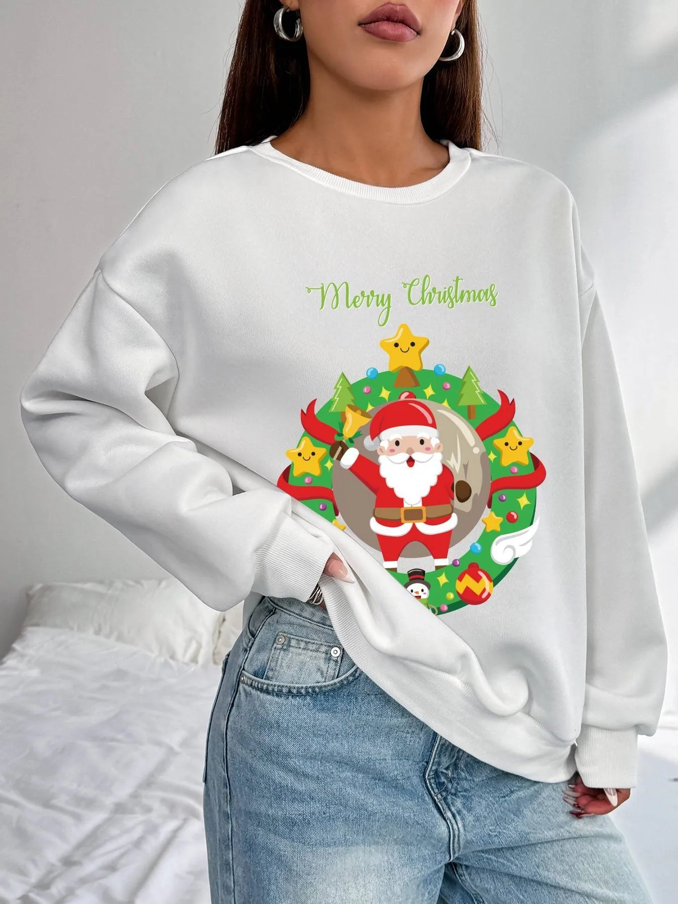 Women's Christmas Sweater Top - Festive and Cozy