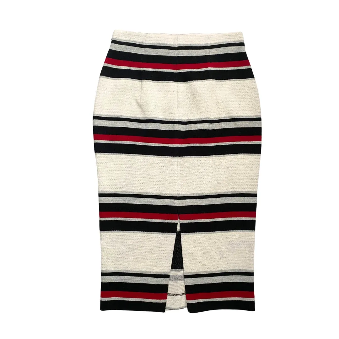 Zara Stripe Pencil Skirt White Multi SIZE M